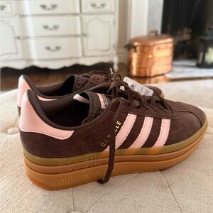 Adidas Brown and Pink Sneakers Casual Streetwear